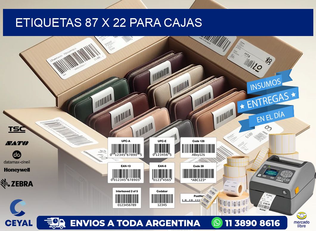 ETIQUETAS 87 x 22 PARA CAJAS