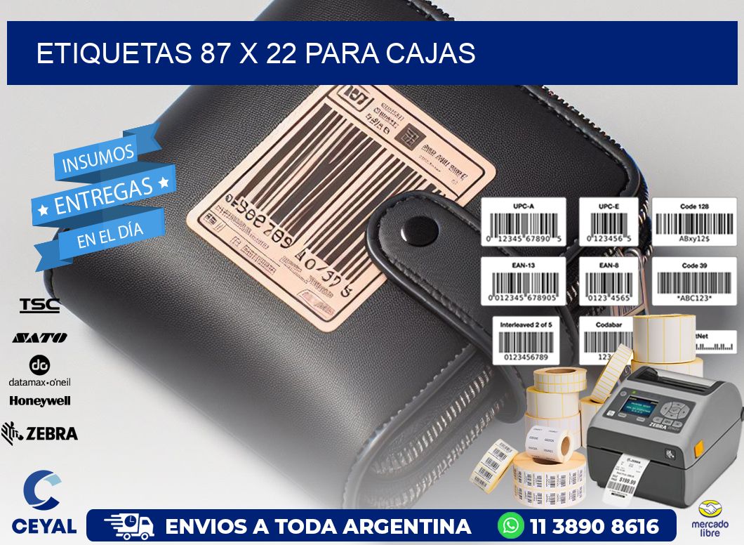 ETIQUETAS 87 x 22 PARA CAJAS