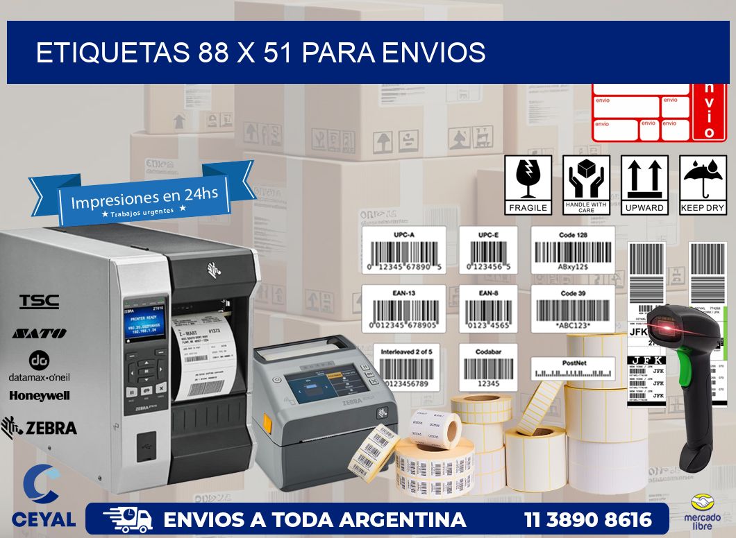 ETIQUETAS 88 x 51 PARA ENVIOS