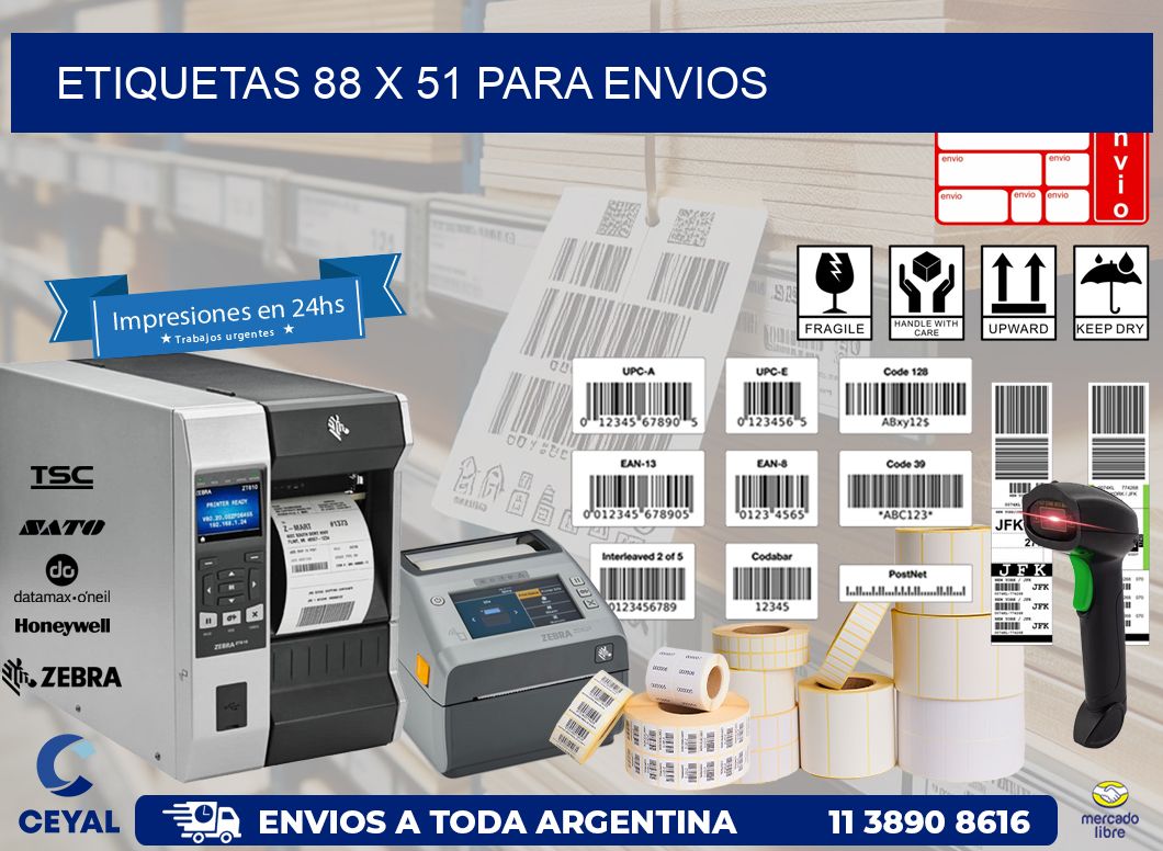 ETIQUETAS 88 x 51 PARA ENVIOS