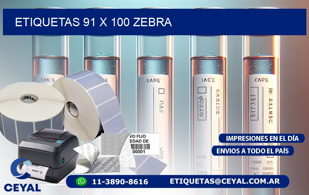 ETIQUETAS 91 x 100 ZEBRA