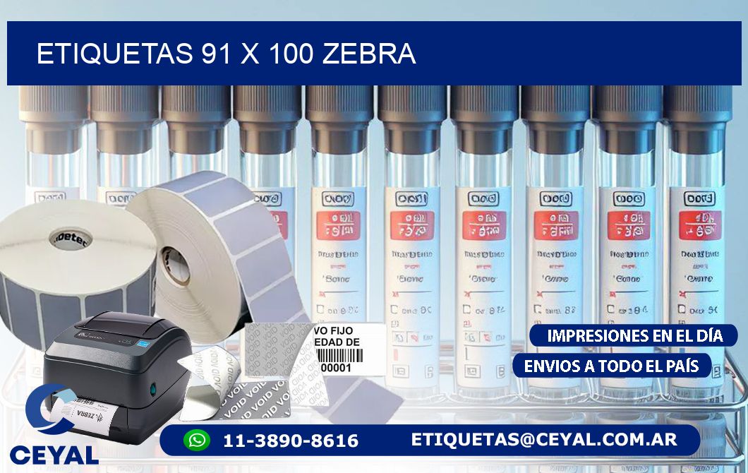 ETIQUETAS 91 x 100 ZEBRA