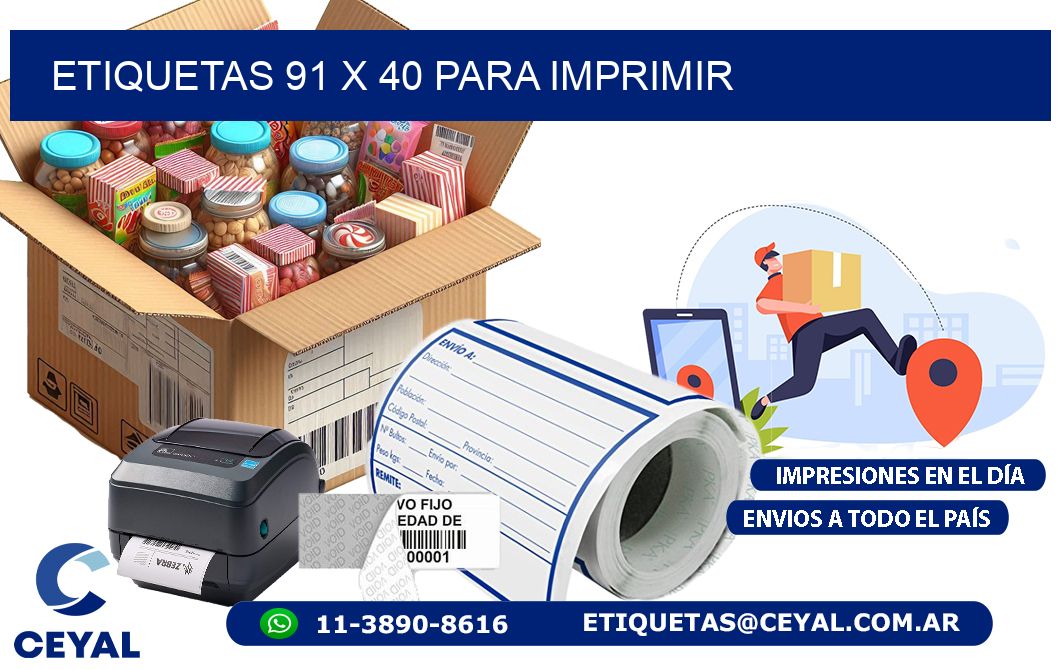 ETIQUETAS 91 x 40 PARA IMPRIMIR
