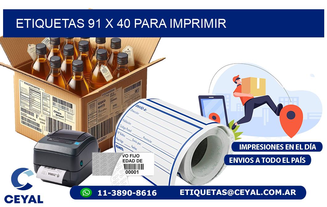 ETIQUETAS 91 x 40 PARA IMPRIMIR
