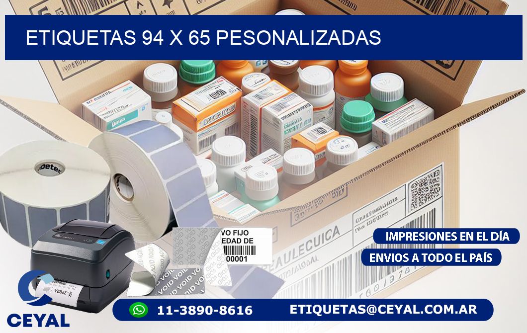 ETIQUETAS 94 x 65 PESONALIZADAS