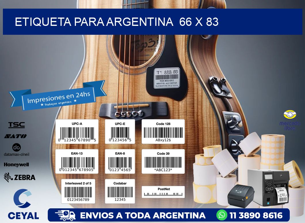 etiqueta para Argentina  66 x 83