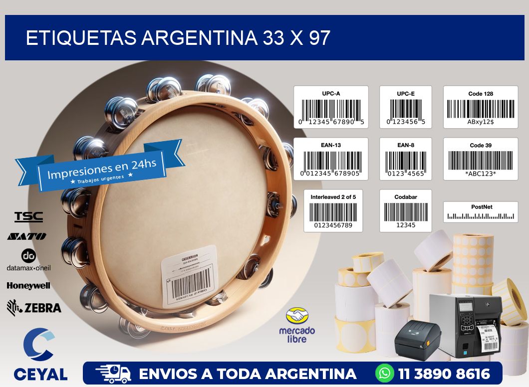 etiquetas argentina 33 x 97