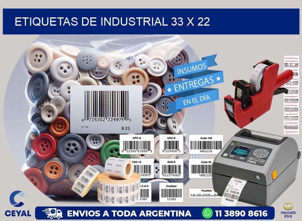etiquetas de industrial 33 x 22