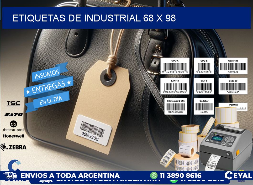 etiquetas de industrial 68 x 98