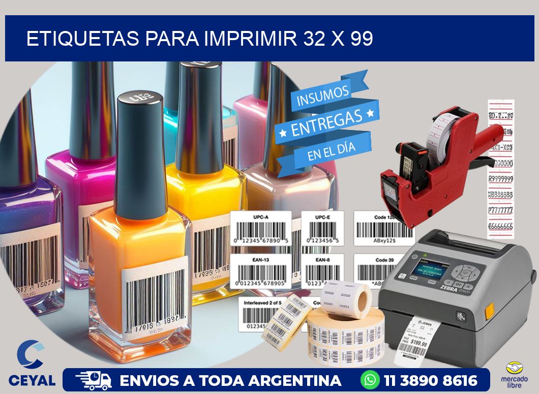 etiquetas para imprimir 32 x 99