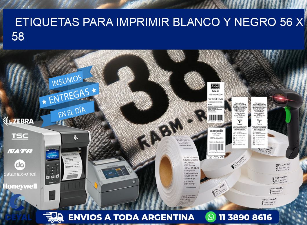 etiquetas para imprimir blanco y negro 56 x 58