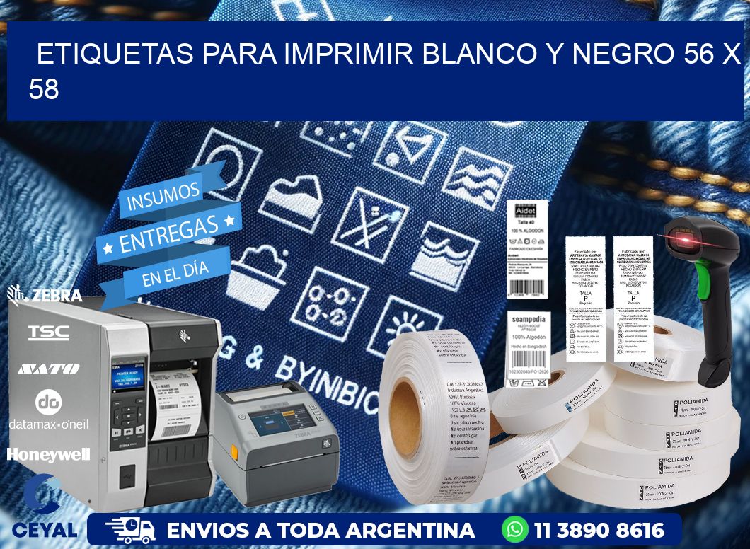 etiquetas para imprimir blanco y negro 56 x 58