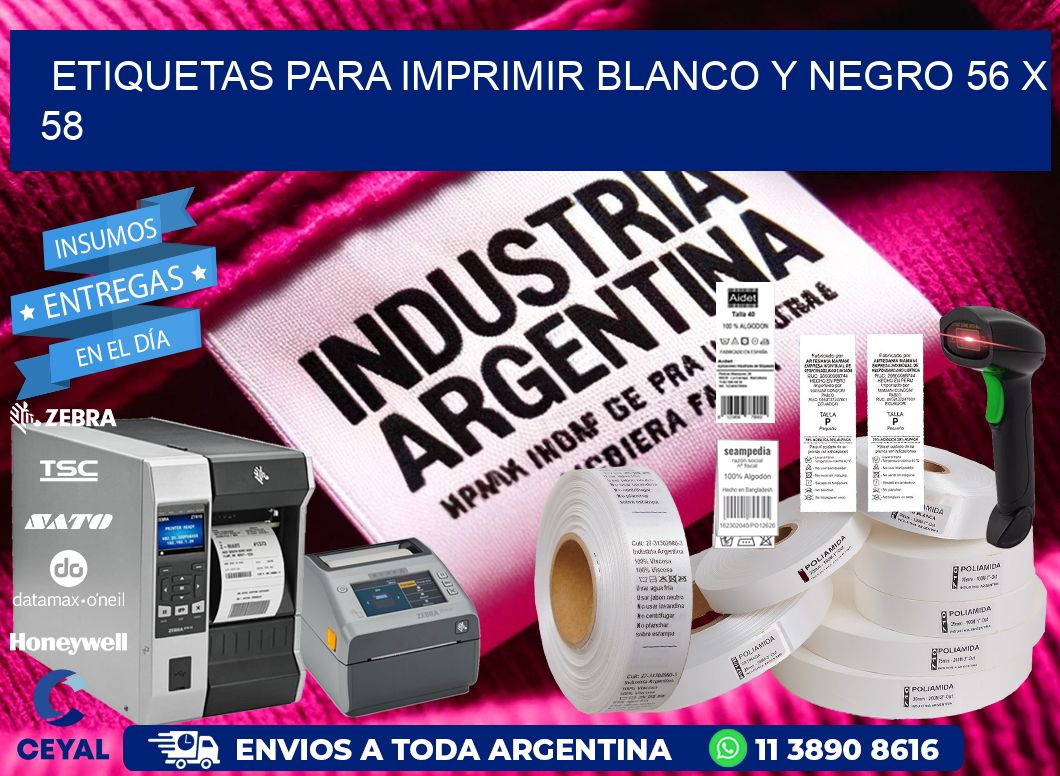 etiquetas para imprimir blanco y negro 56 x 58