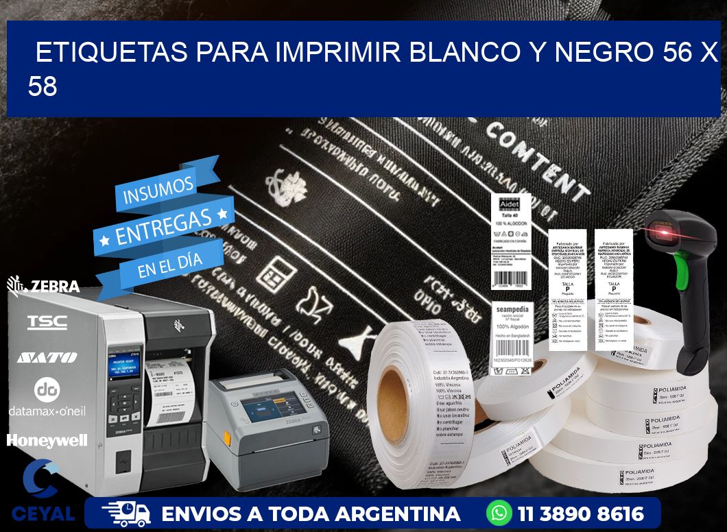 etiquetas para imprimir blanco y negro 56 x 58