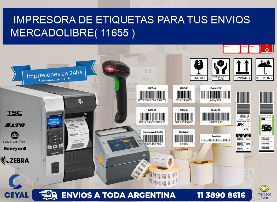 impresora de etiquetas para tus envios mercadolibre( 11655 )