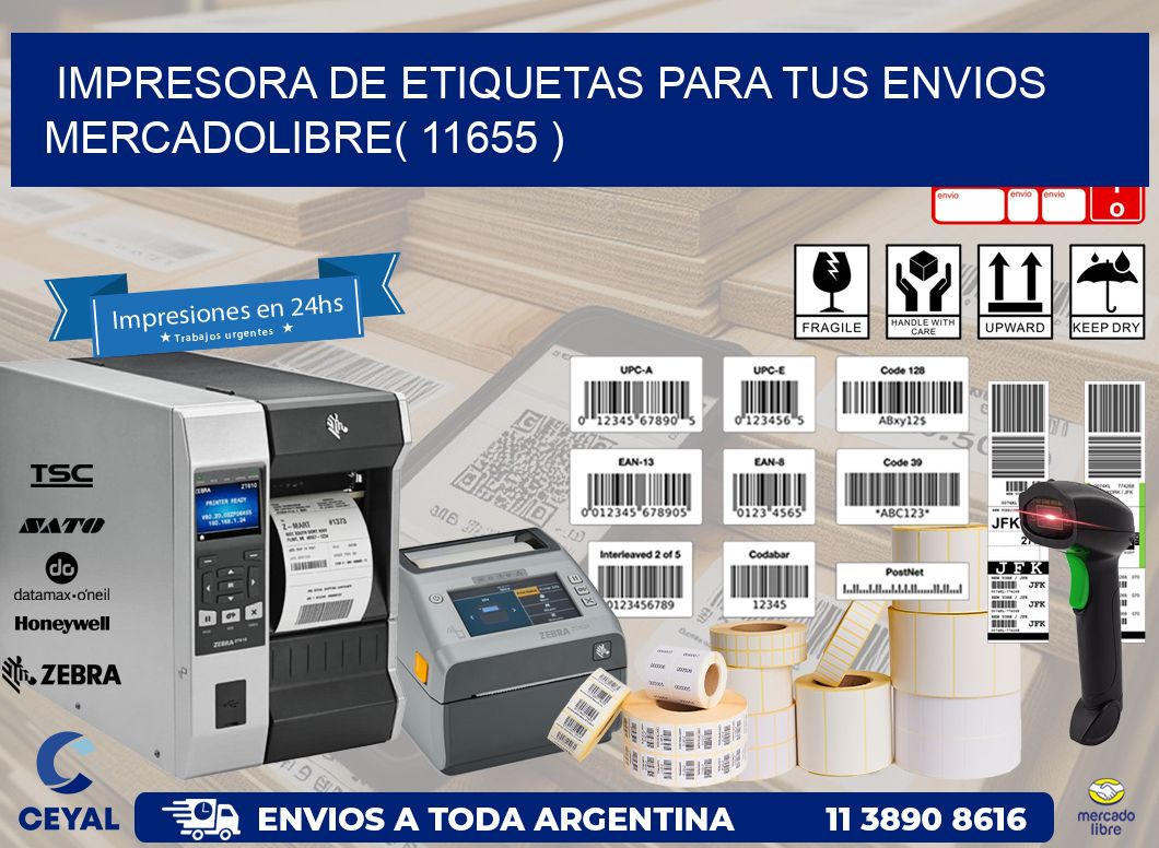 impresora de etiquetas para tus envios mercadolibre( 11655 )