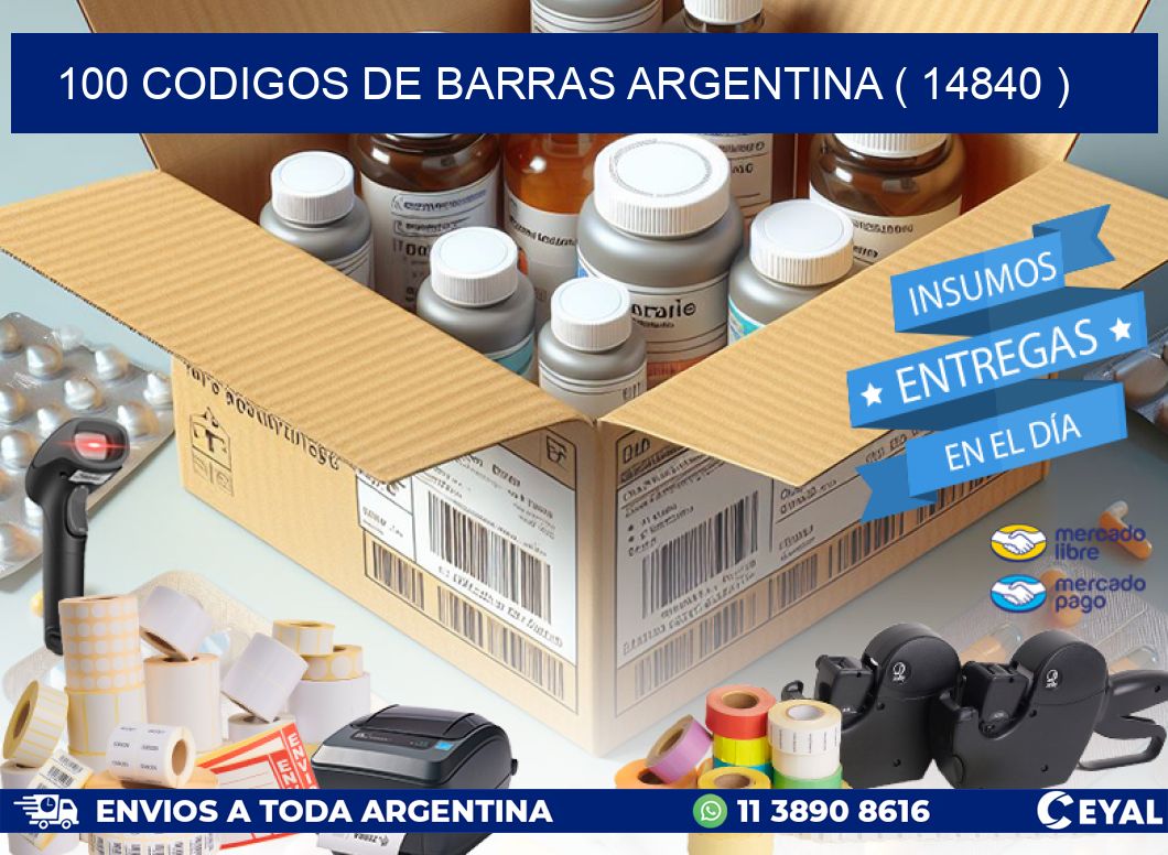 100 codigos de barras argentina ( 14840 )