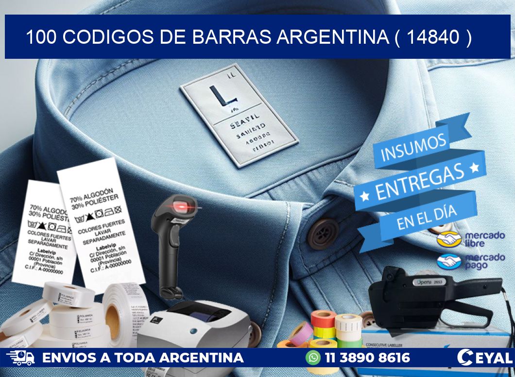 100 codigos de barras argentina ( 14840 )
