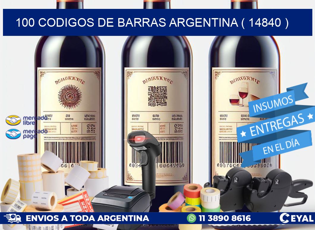 100 codigos de barras argentina ( 14840 )