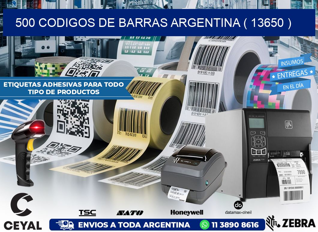 500 codigos de barras argentina ( 13650 )