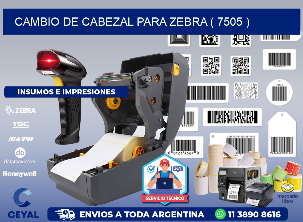 CAMBIO DE CABEZAL PARA ZEBRA ( 7505 )