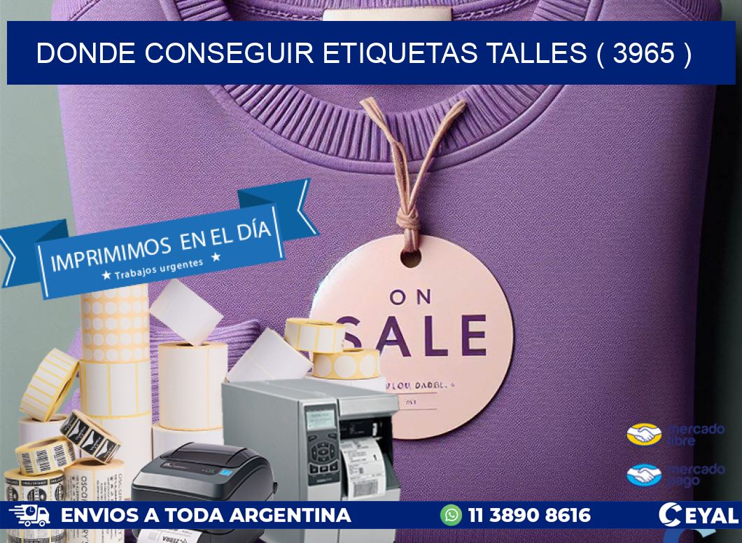 DONDE CONSEGUIR ETIQUETAS TALLES ( 3965 )
