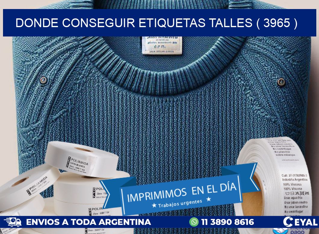 DONDE CONSEGUIR ETIQUETAS TALLES ( 3965 )