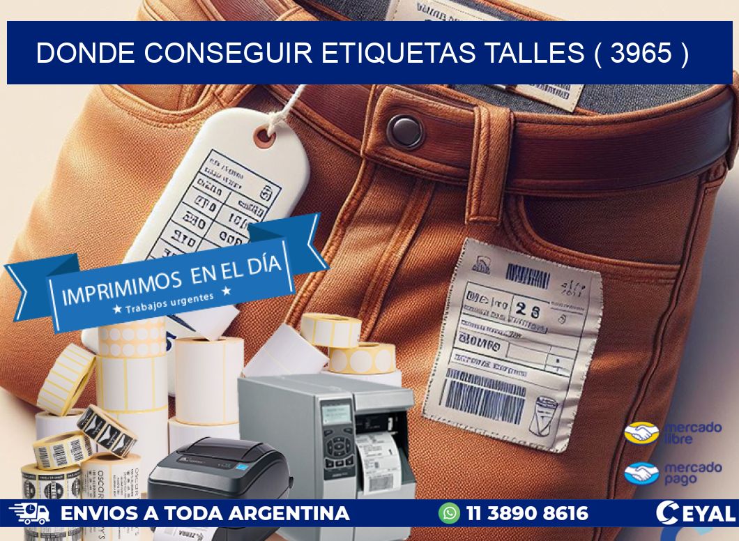 DONDE CONSEGUIR ETIQUETAS TALLES ( 3965 )