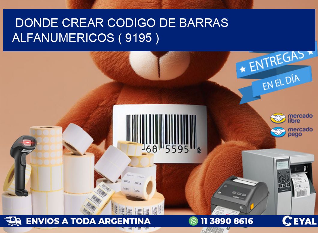 DONDE CREAR CODIGO DE BARRAS ALFANUMERICOS ( 9195 )