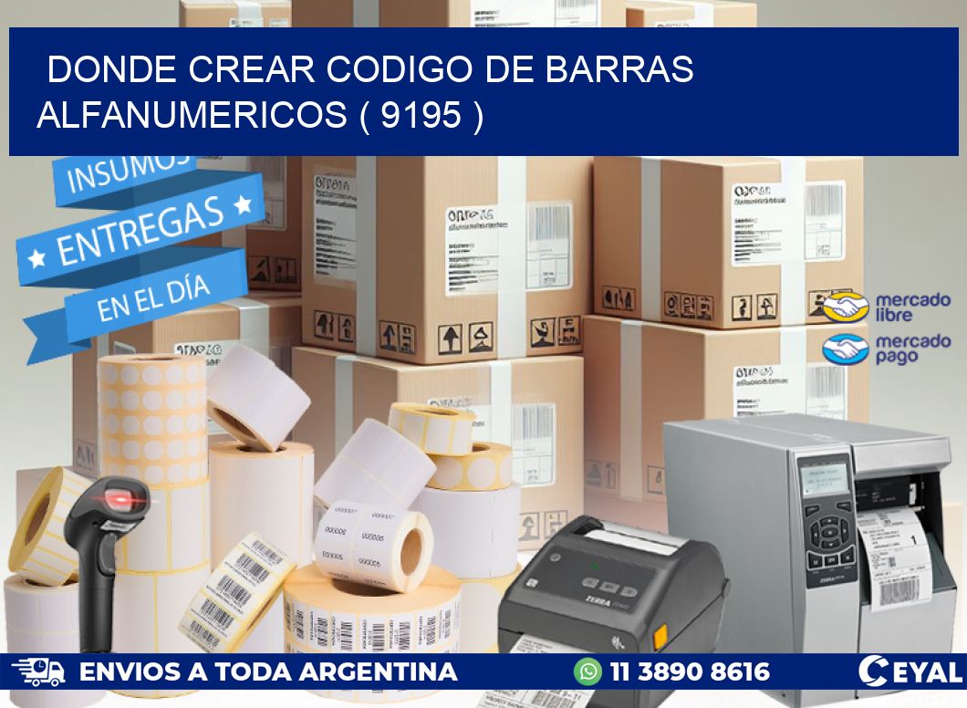 DONDE CREAR CODIGO DE BARRAS ALFANUMERICOS ( 9195 )