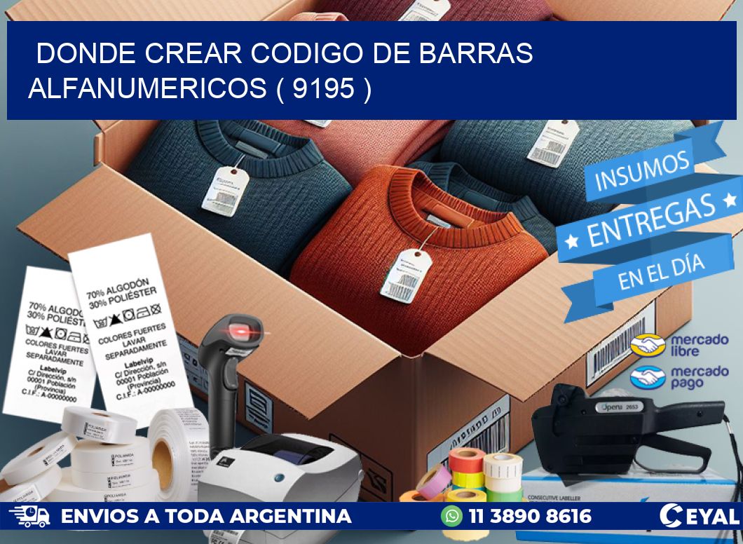 DONDE CREAR CODIGO DE BARRAS ALFANUMERICOS ( 9195 )