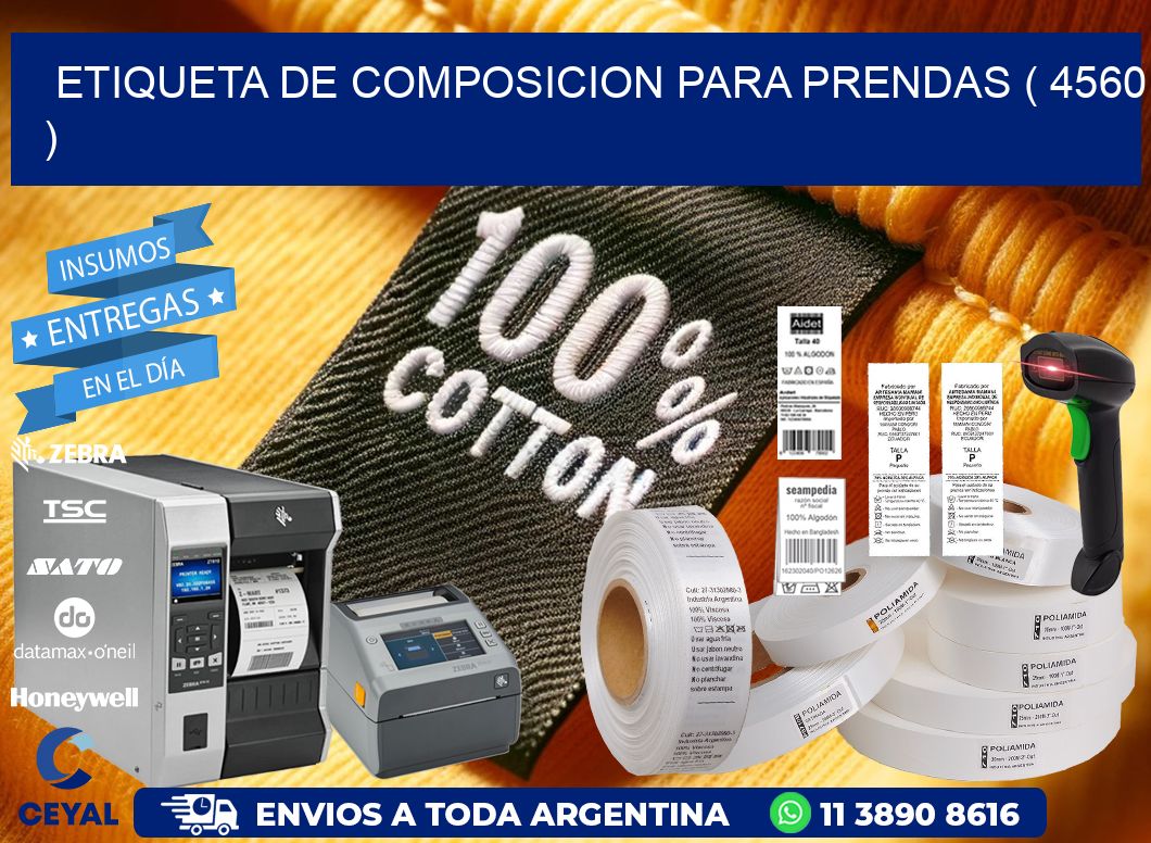 ETIQUETA DE COMPOSICION PARA PRENDAS ( 4560 )