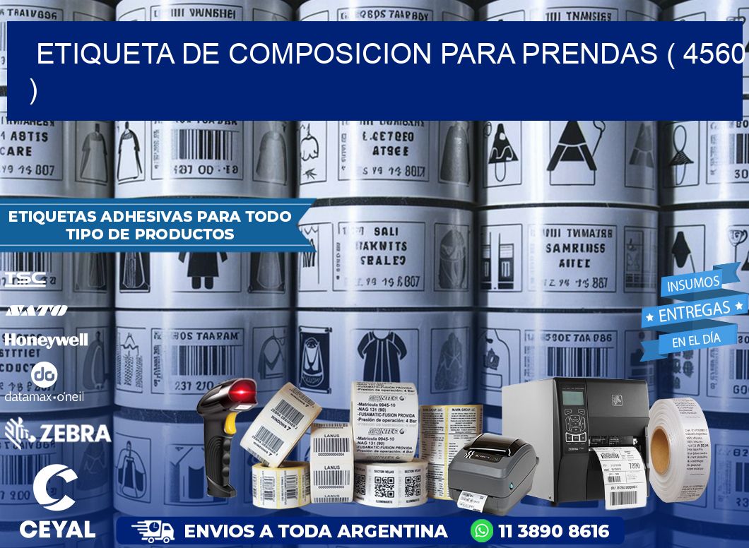 ETIQUETA DE COMPOSICION PARA PRENDAS ( 4560 )