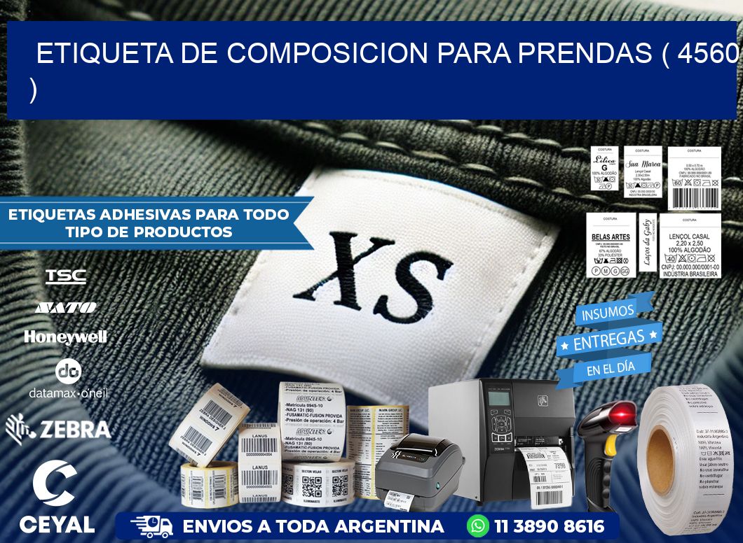 ETIQUETA DE COMPOSICION PARA PRENDAS ( 4560 )