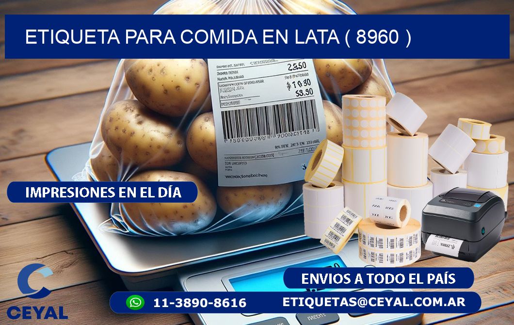 ETIQUETA PARA COMIDA EN LATA ( 8960 )