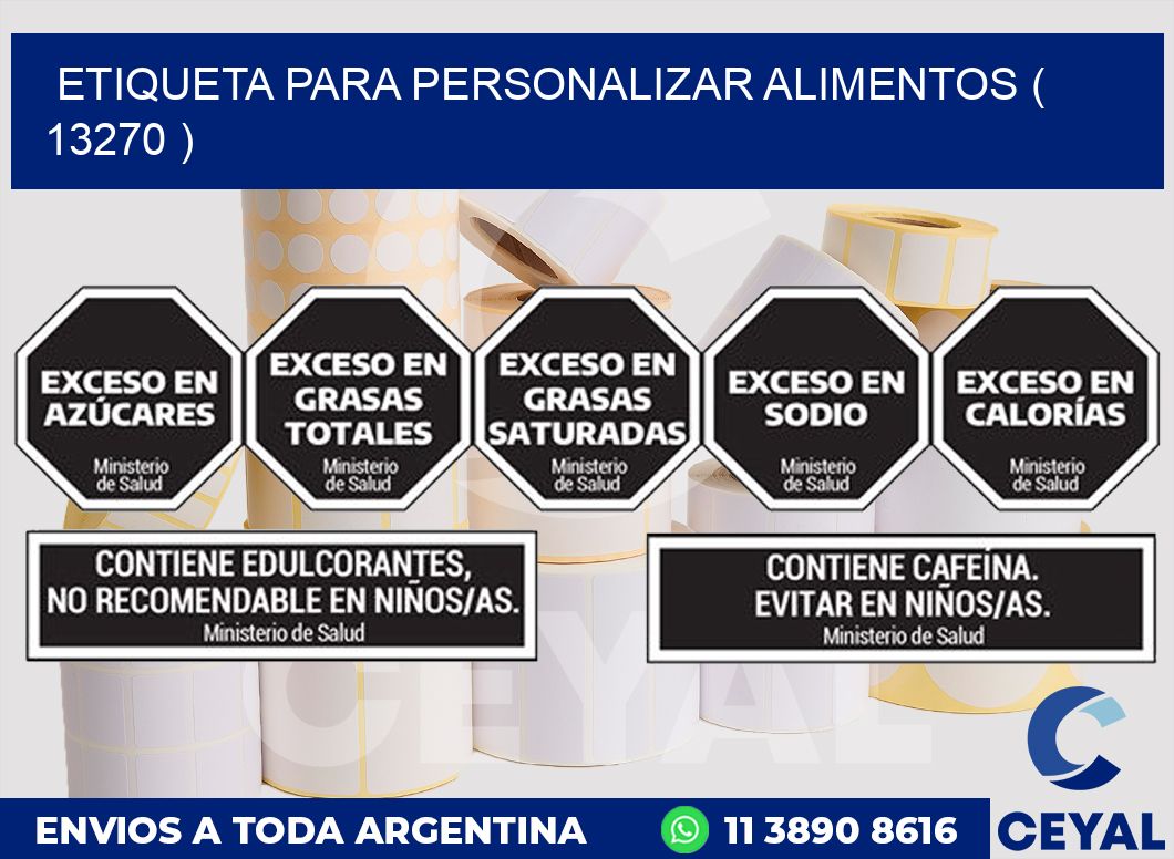 ETIQUETA PARA PERSONALIZAR ALIMENTOS ( 13270 )