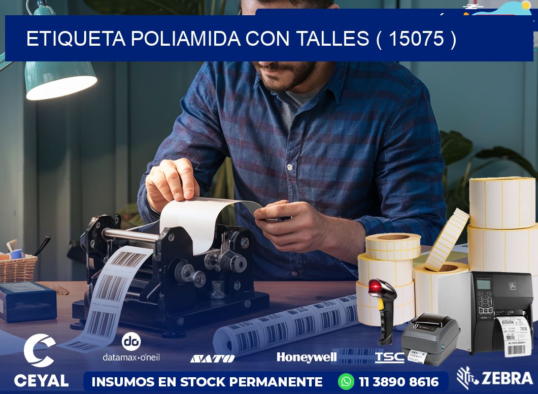 ETIQUETA POLIAMIDA CON TALLES ( 15075 )