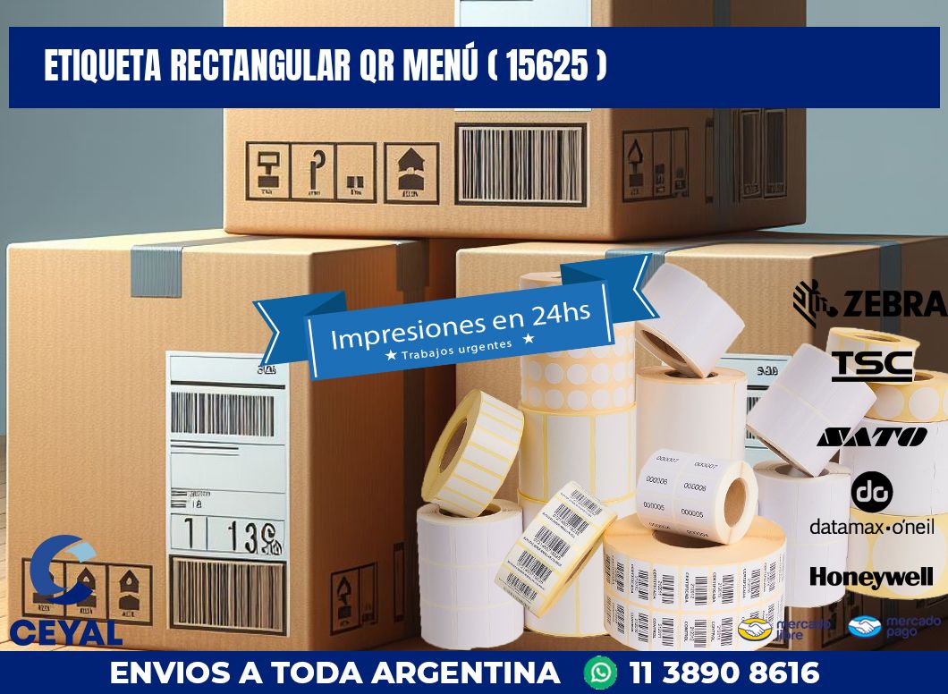 ETIQUETA RECTANGULAR QR MENÚ ( 15625 )