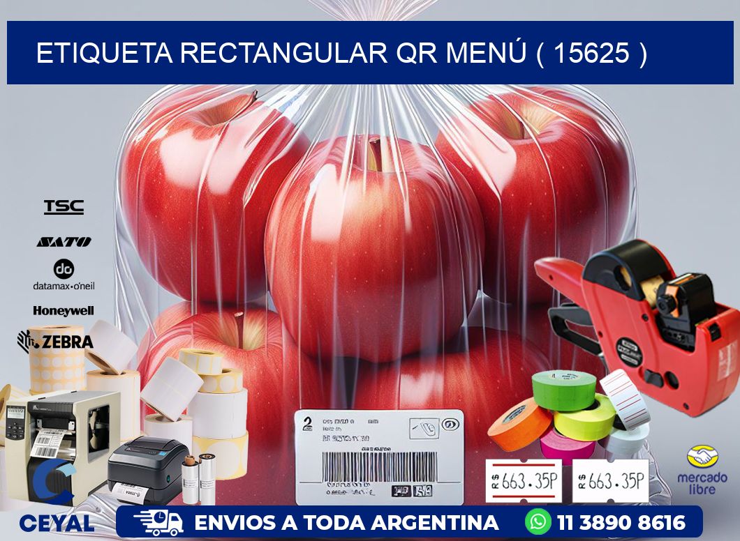ETIQUETA RECTANGULAR QR MENÚ ( 15625 )