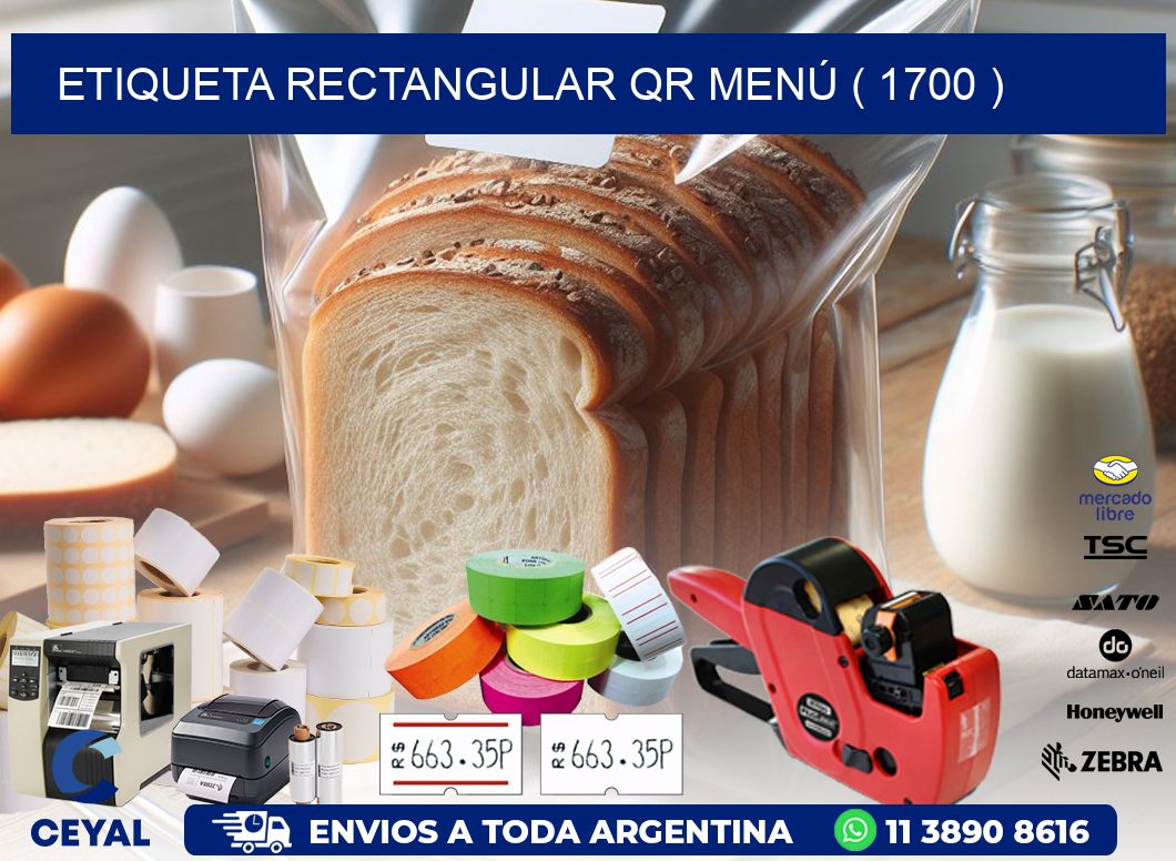 ETIQUETA RECTANGULAR QR MENÚ ( 1700 )