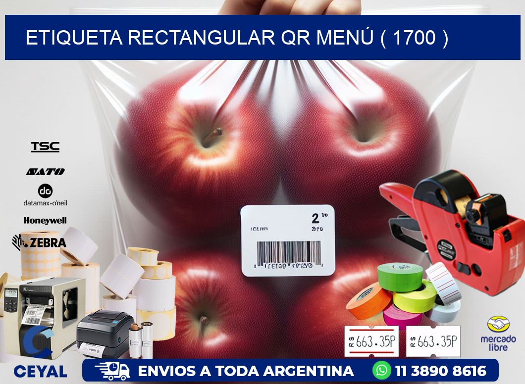ETIQUETA RECTANGULAR QR MENÚ ( 1700 )
