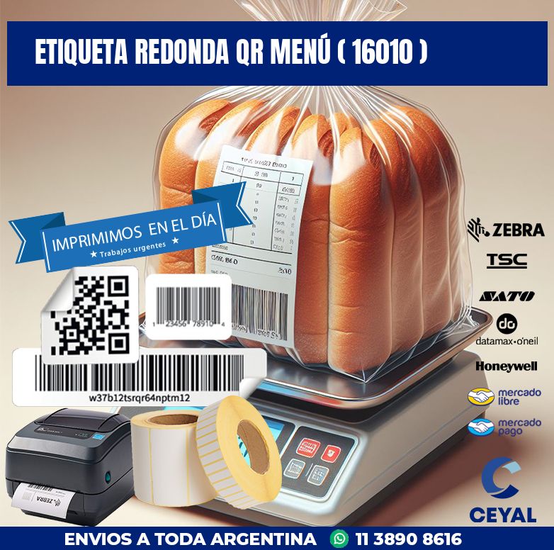 ETIQUETA REDONDA QR MENÚ ( 16010 )