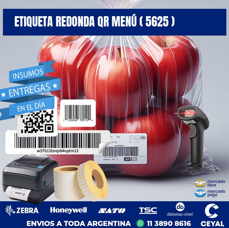 ETIQUETA REDONDA QR MENÚ ( 5625 )