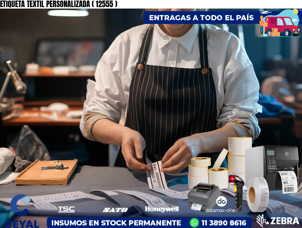 ETIQUETA TEXTIL PERSONALIZADA ( 12555 )