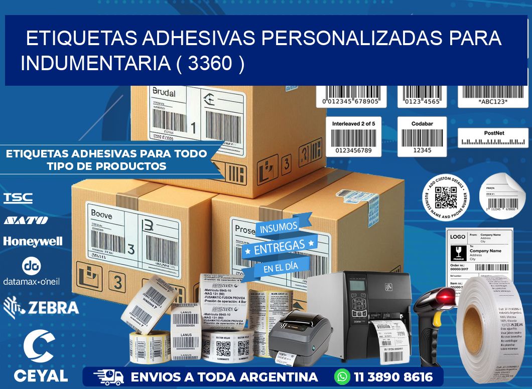 ETIQUETAS ADHESIVAS PERSONALIZADAS PARA INDUMENTARIA ( 3360 )