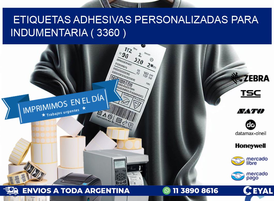 ETIQUETAS ADHESIVAS PERSONALIZADAS PARA INDUMENTARIA ( 3360 )