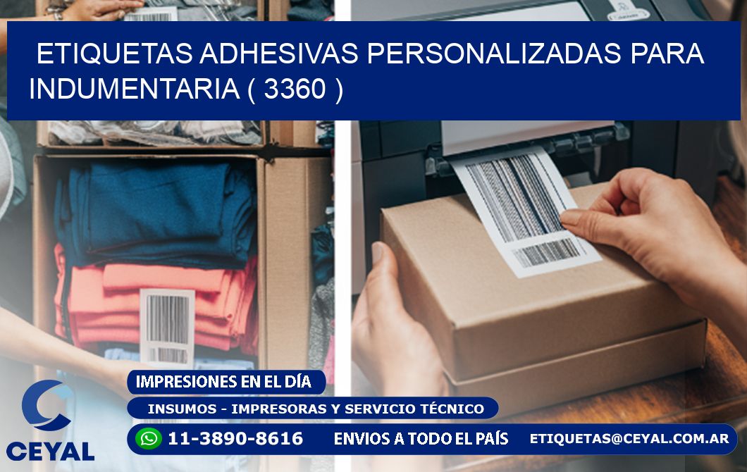 ETIQUETAS ADHESIVAS PERSONALIZADAS PARA INDUMENTARIA ( 3360 )