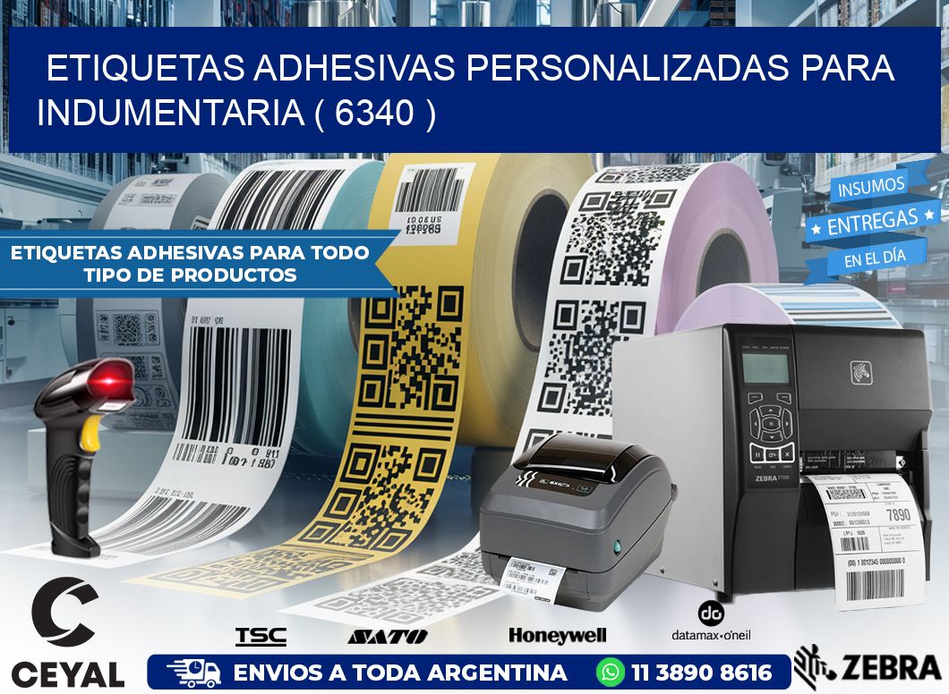 ETIQUETAS ADHESIVAS PERSONALIZADAS PARA INDUMENTARIA ( 6340 )
