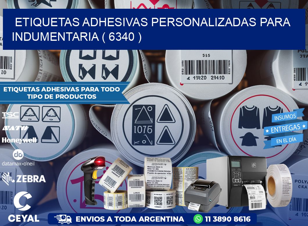 ETIQUETAS ADHESIVAS PERSONALIZADAS PARA INDUMENTARIA ( 6340 )
