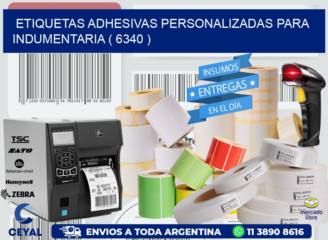 ETIQUETAS ADHESIVAS PERSONALIZADAS PARA INDUMENTARIA ( 6340 )
